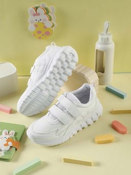 LIBERTY - Force 10 9906-02T-V Non Lacing Uniform School Shoes For Kids - White