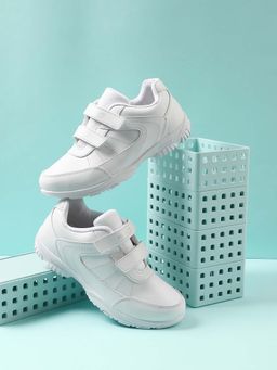 LIBERTY - Force 10 SCHZONE-DV Non Lacing Uniform School Shoes For Kids - White