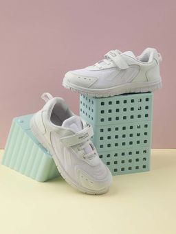 LIBERTY - Force 10 TRIVSKO-3E Non Lacing Uniform School Shoes For Kids - White