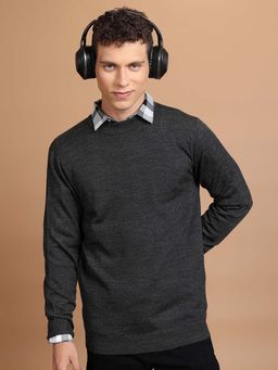HIGHLANDER - Men Round Neck Acrylic Ribbed Pullover