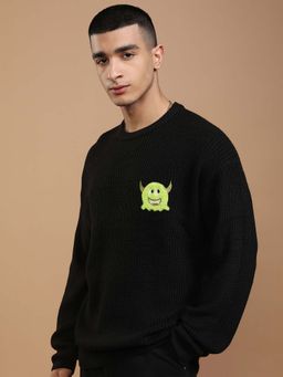 HIGHLANDER - Men Black Round Neck Sweater
