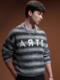 HIGHLANDER - Men Cable Knit Self Design Pullover