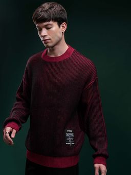 HIGHLANDER - Men Red Round Neck Sweater