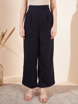 Magre - Navy Blue Wide Leg Trousers