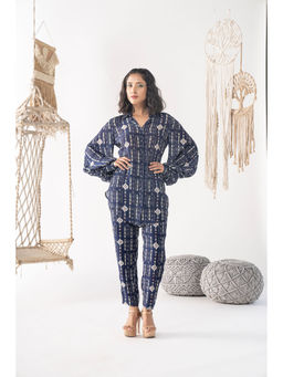 Chhavvi Aggarwal - Navy Blue Printed Co-Ord (Set of 2)