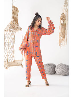 Chhavvi Aggarwal - Orange Printed Co-Ord (Set of 2)