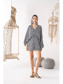 Chhavvi Aggarwal - Black & White Printed Playsuit