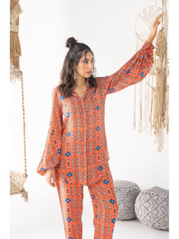 Chhavvi Aggarwal - Orange Printed Shirt