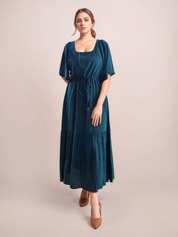 Zink London - Brown Solid/Plain Maxi Dress
