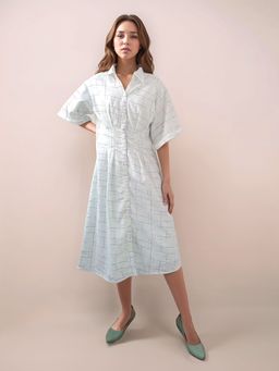 Zink London - White Geometric Midi Dress