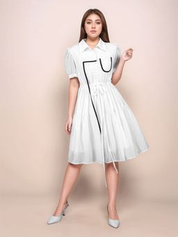 Zink London - White Solid/Plain Mini Dress
