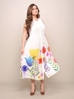 Zink London - White Floral Midi Dress