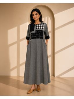 Vaaya - Black Mono Ikat Maxi Dress