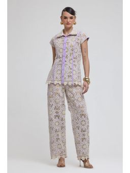 ZABELLA - Lavender Kyoto Crochet Pants