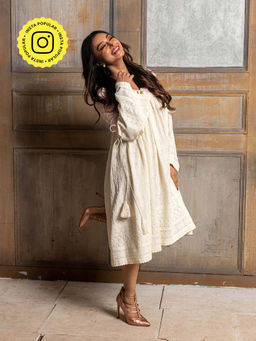 MONK & MEI - Sayonee-Pink Embroidered Dress
