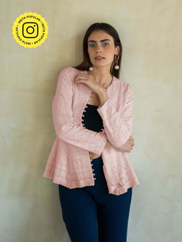 MONK & MEI - Uff Baby Pink-Embroidered Jacket