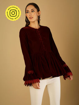 MONK & MEI - Taj-Jacket-Maroon