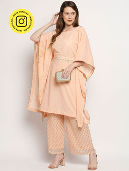 MONK & MEI - Nuuh -Kaftan And Palazzo With Belt-Pink (Set Of 3)