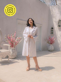 MONK & MEI - Heer Chikankari Jacket- White