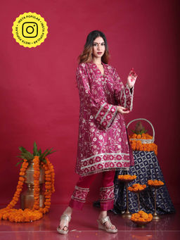 MONK & MEI - Meena-Pakistani Kurta-Plum Magenta (Set of 2)