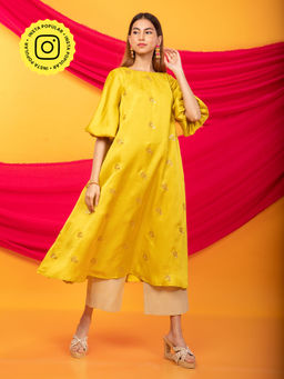 MONK & MEI - Feroz Kurta & Pant Canary Yellow (Set of 2)