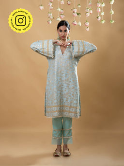 MONK & MEI - Meena Pakistani Kurta Powder Blue (Set of 2)