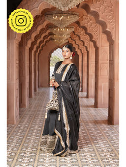 MONK & MEI - Dua Lahori Kurta with Silk Sharara and Dupatta (Set of 3)