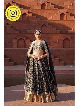 MONK & MEI - Mishri Brocade Lehenga and Blouse with Dupatta (Set of 3)