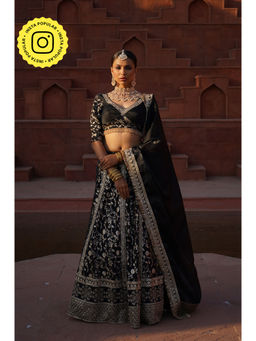 MONK & MEI - Zoya Brocade Lehenga and Blouse with Dupatta (Set of 3)