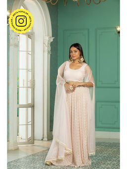 MONK & MEI - Pink Opal Cape with Blouse and Sharara (Set of 3)