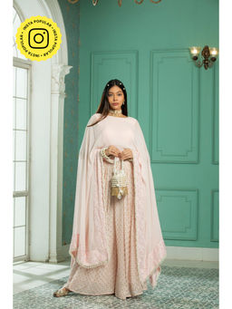 MONK & MEI - Pink Ruby Cape Top with Sharara (Set of 2)