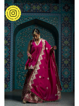 MONK & MEI - Pink Noor Aniyah Kurti with Sharara and Dupatta (Set of 3)