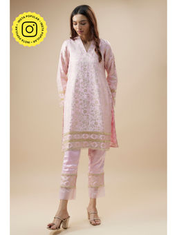 MONK & MEI - Pink Meena Pakistani Kurta with Pant