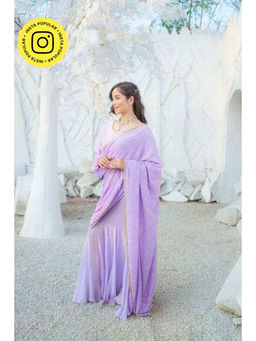 MONK & MEI - Purple Madhubala Chikankari Blouse