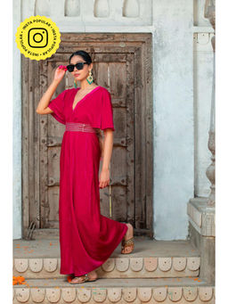 MONK & MEI - Red Shahina Jumpsuit