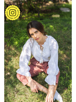 MONK & MEI - White Breeze Swiss Dots Cotton Top