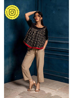 MONK & MEI - Black Pushp Top