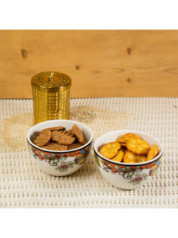 EZ Life - Persian Floral 4 5 Inch Ceramic Deep Bowls 350 ml Pack of 6