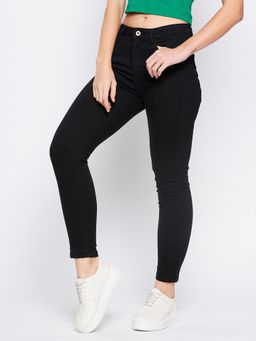 CAMLA - Barcelona Solid Black Skinny Fit Jeans