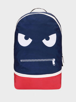 Bewakoof - Unisex Blue Zipped It Printed Small Backpack