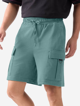 The Souled Store - Solids Sea Lettuce Men Cargo Shorts