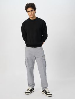 The Souled Store - Originals Solids Stone Grey Men Cargo Pant