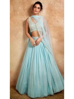 Basanti Kapde aur Koffee - Blue Lehenga with Blouse and Dupatta