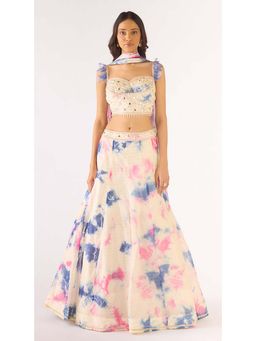 Basanti Kapde aur Koffee - Blue Kota Embroidered Lehenga with Blouse and Dupatta