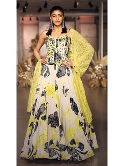 Basanti Kapde aur Koffee - The Garden Of Eclipse Lehenga with Corset Blouse and Dupatta