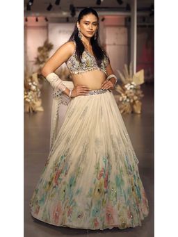 Basanti Kapde aur Koffee - The Coral Wilderness Lehenga with Blouse and Dupatta