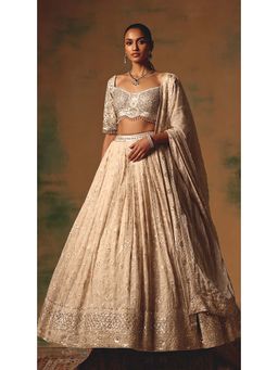Basanti Kapde aur Koffee - The Dream In Ivory Dust Lehenga with Blouse and Dupatta