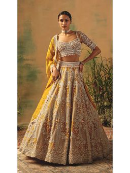 Basanti Kapde aur Koffee - The Enchanted Citrine Lehenga with Blouse and Dupatta