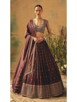 Basanti Kapde aur Koffee - The Winewood Whisper Lehenga with Blouse and Dupatta