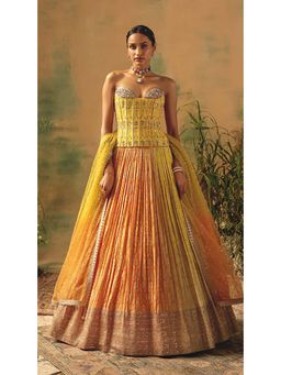 Basanti Kapde aur Koffee - The Wild Mariposa Lehenga with Corset Blouse and Dupatta